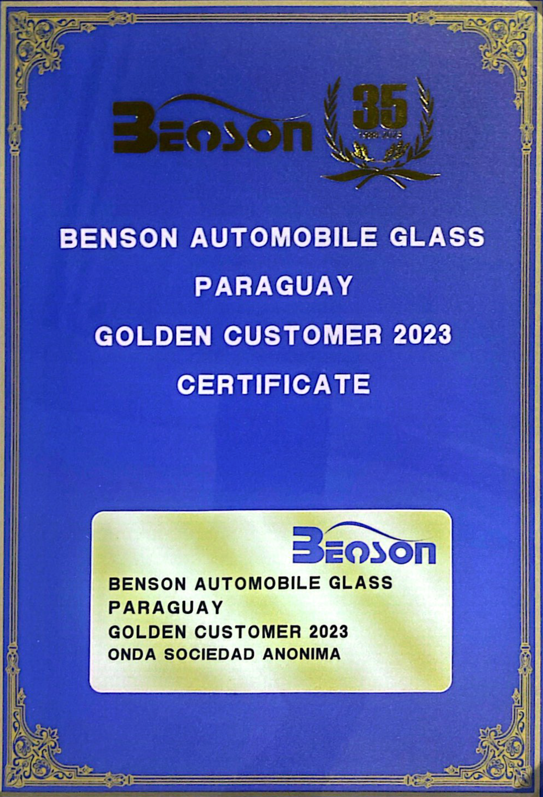 Certificado Benson